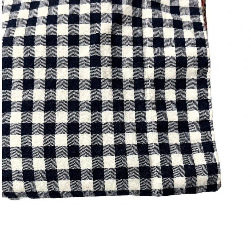 Pottery Barn Reversible King Pillowcase Paisley‎ Navy Gingham Organic Cotton